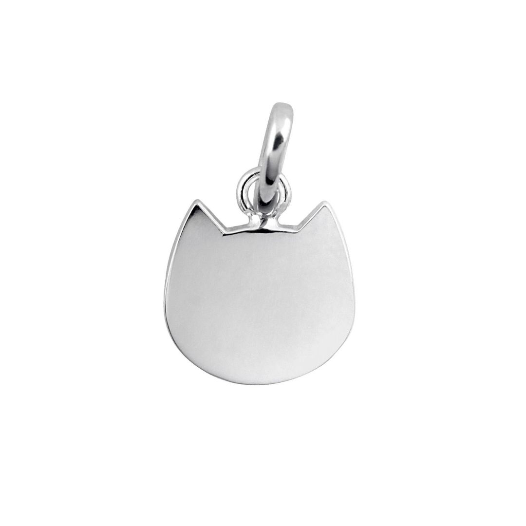 pendentif chat, or blanc