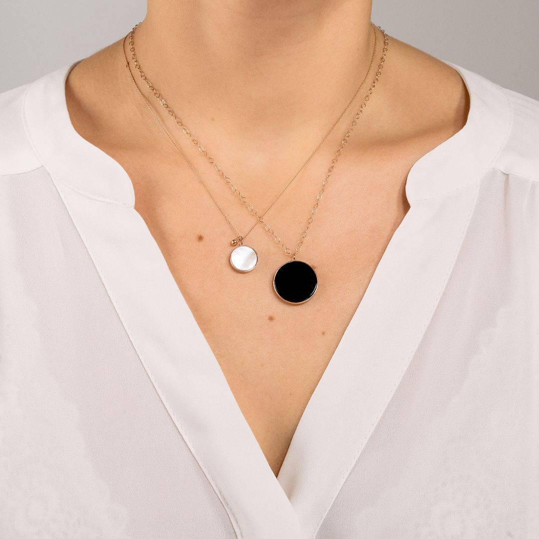 collier jumbo ever disc onyx, or rose
