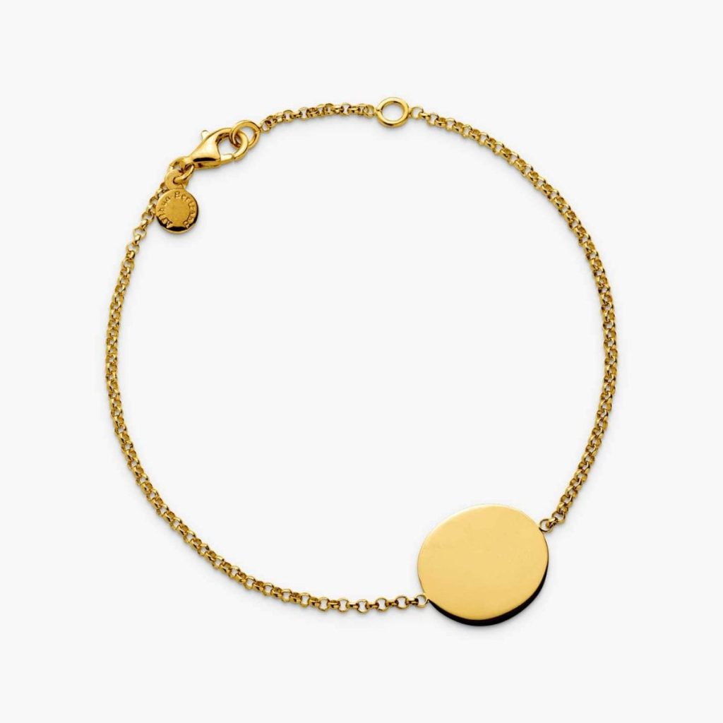 gourmette bébé galet, or jaune