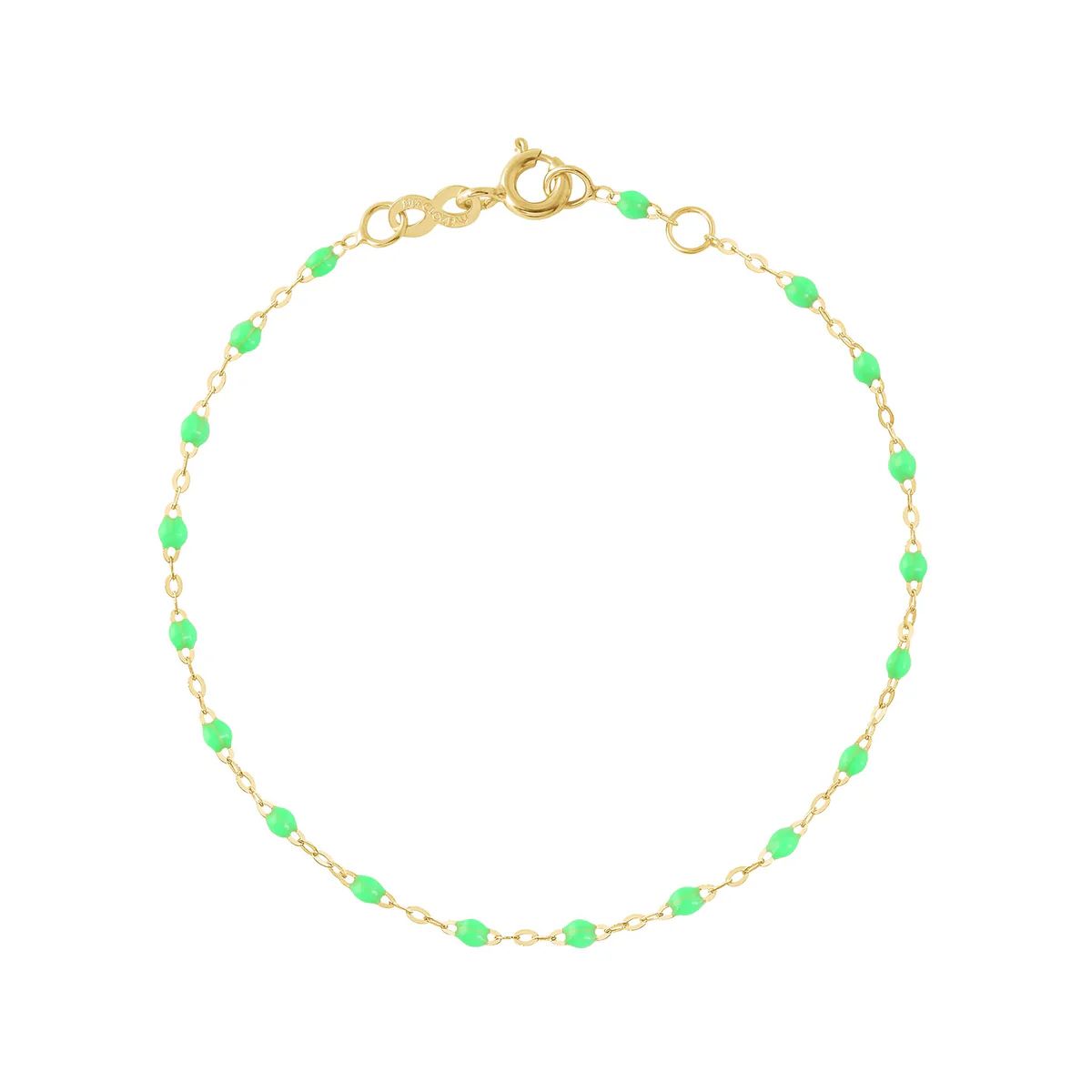 bracelet vert fluo classique gigi, or jaune, 17 cm