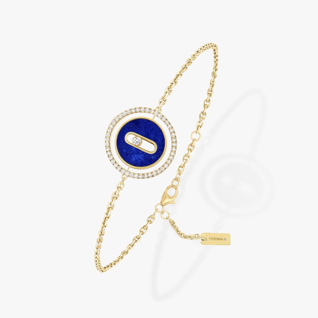 bracelet lucky move pm lapis lazuli, or jaune