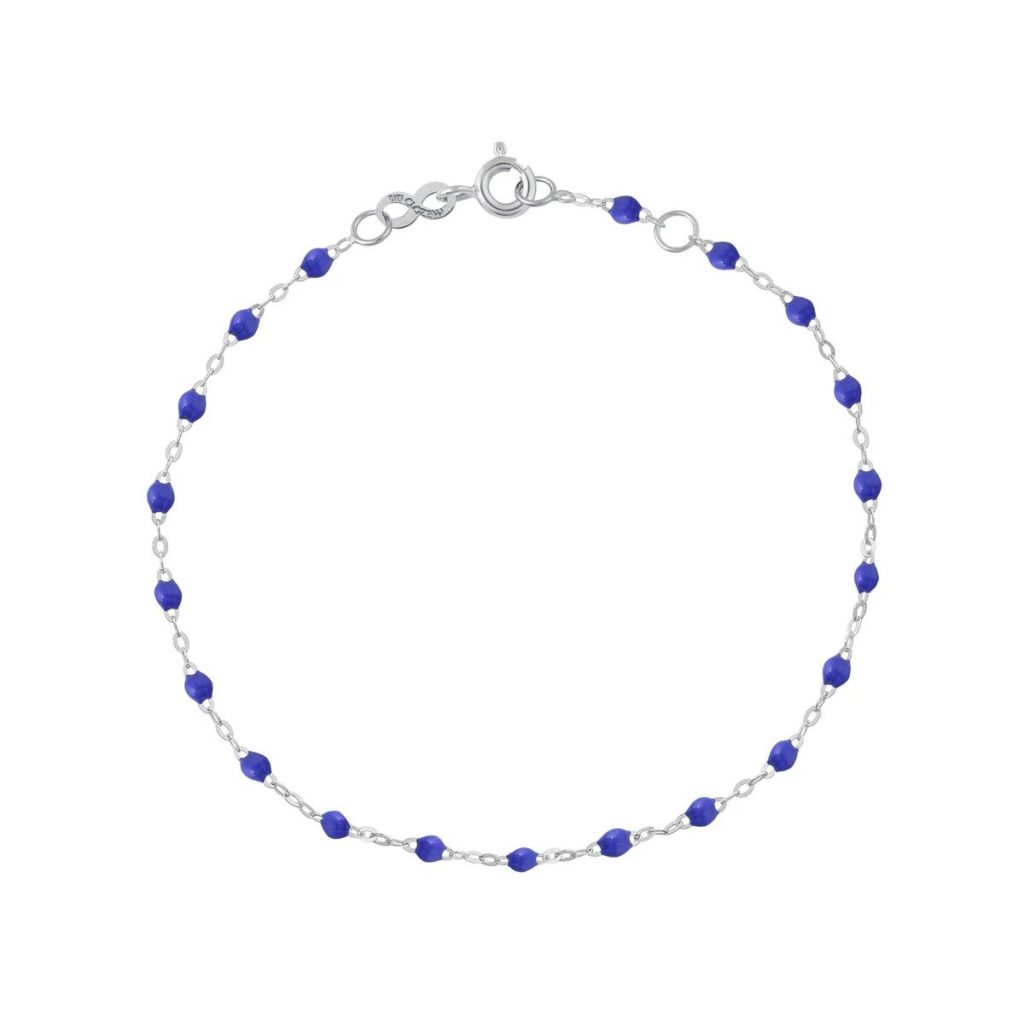 bracelet bleuet classique gigi, or blanc, 17 cm.