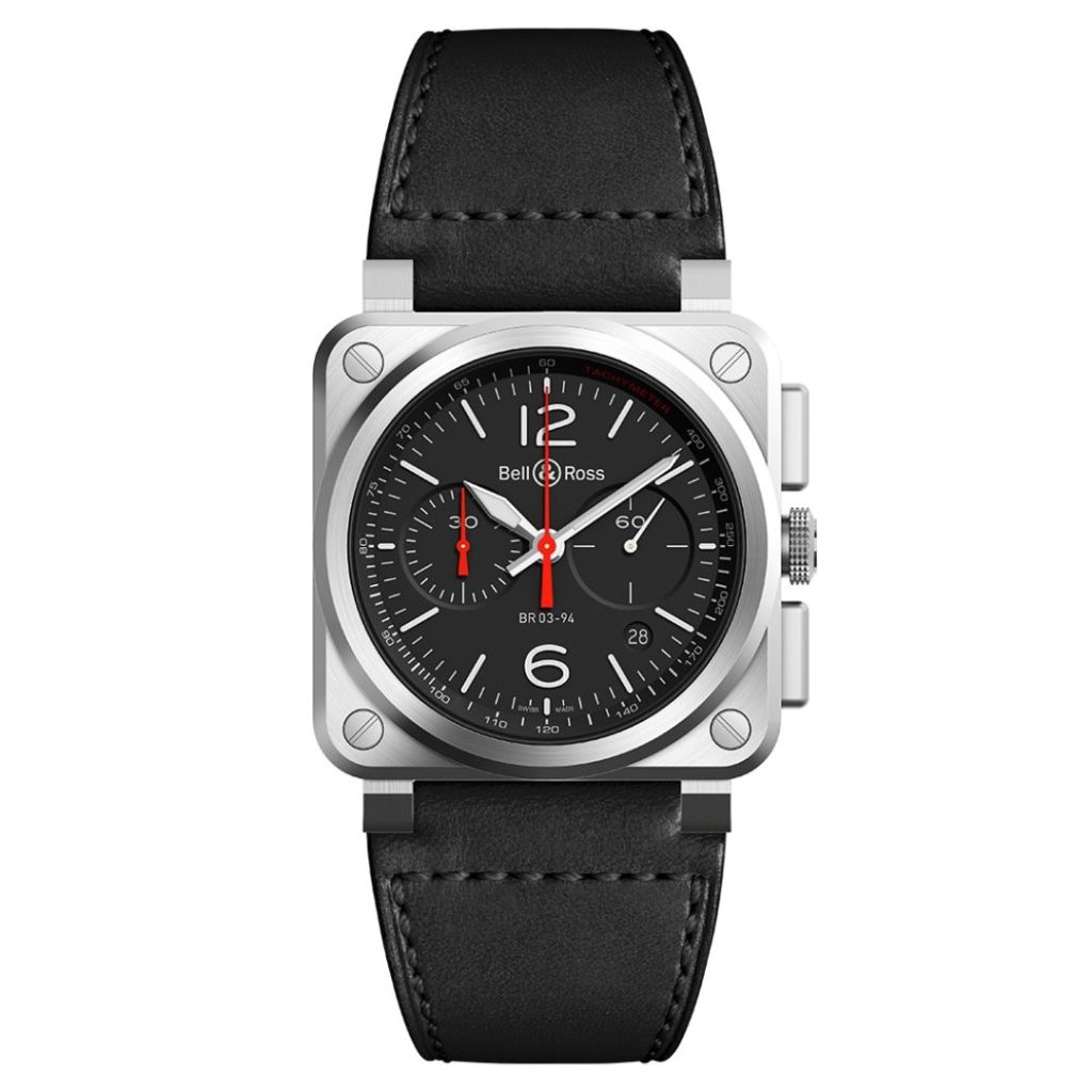 montre br 03 chrono black steel