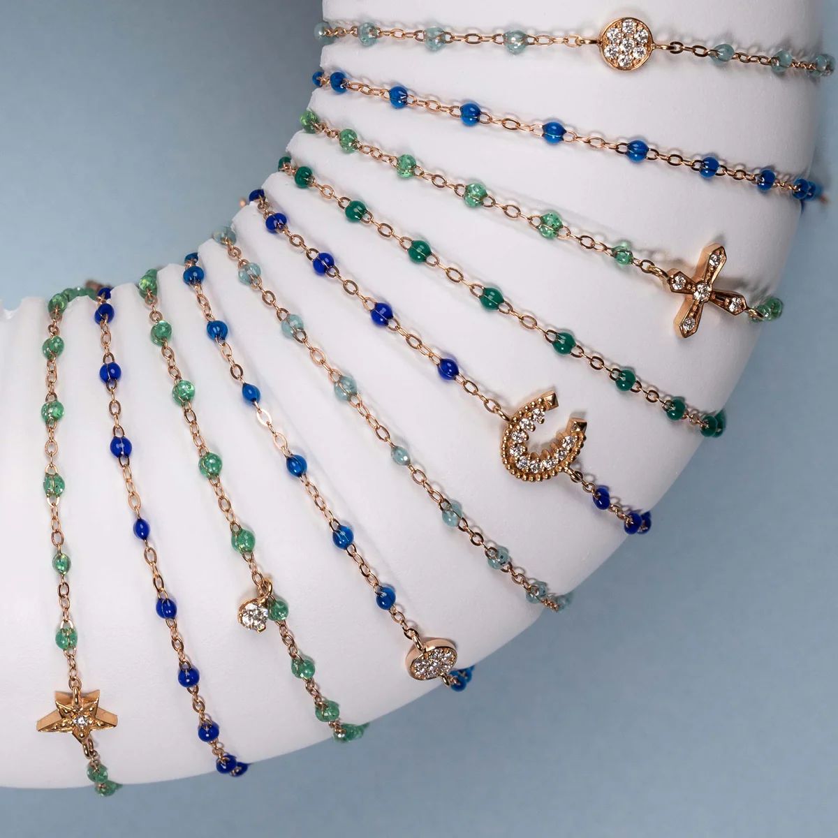 bracelet émeraude classique gigi, or jaune, 17 cm