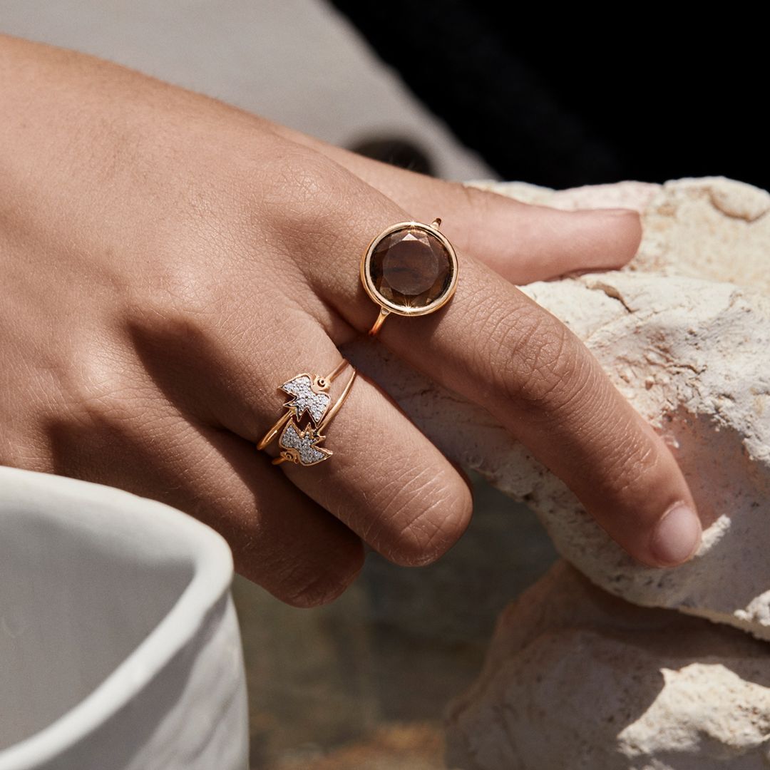 bague georgia diamants, or rose, t 53