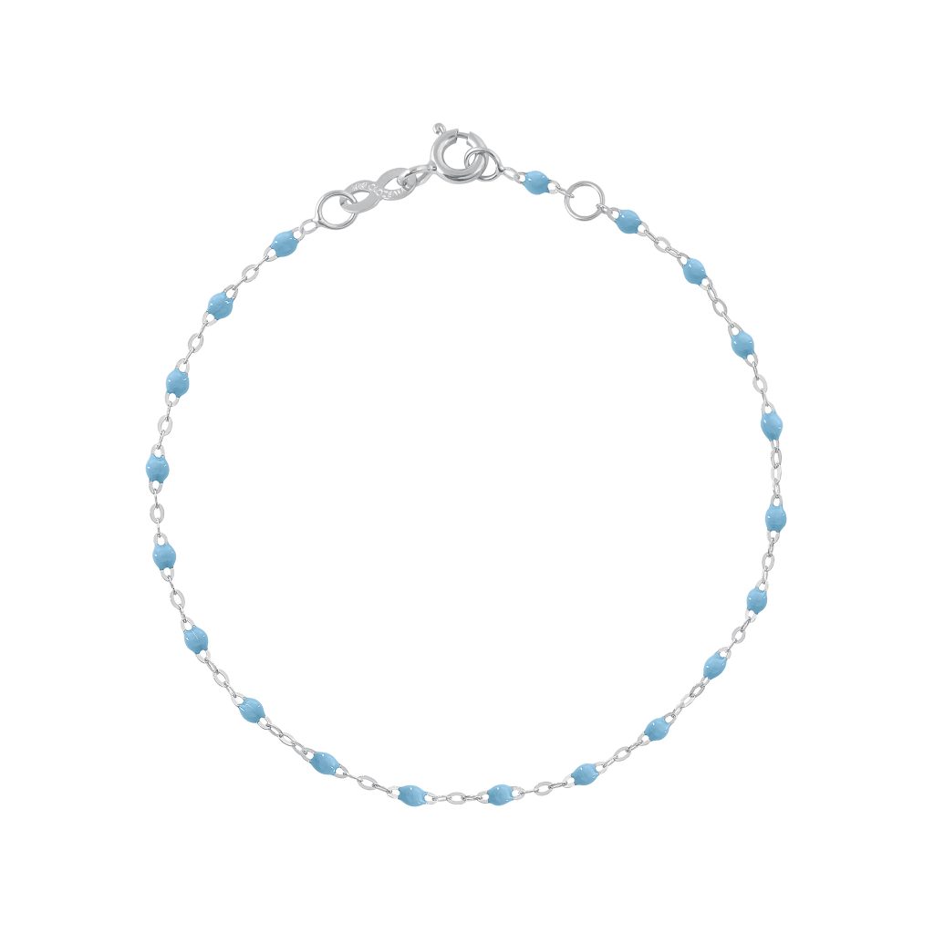 bracelet turquoise classique gigi, or blanc, 17 cm