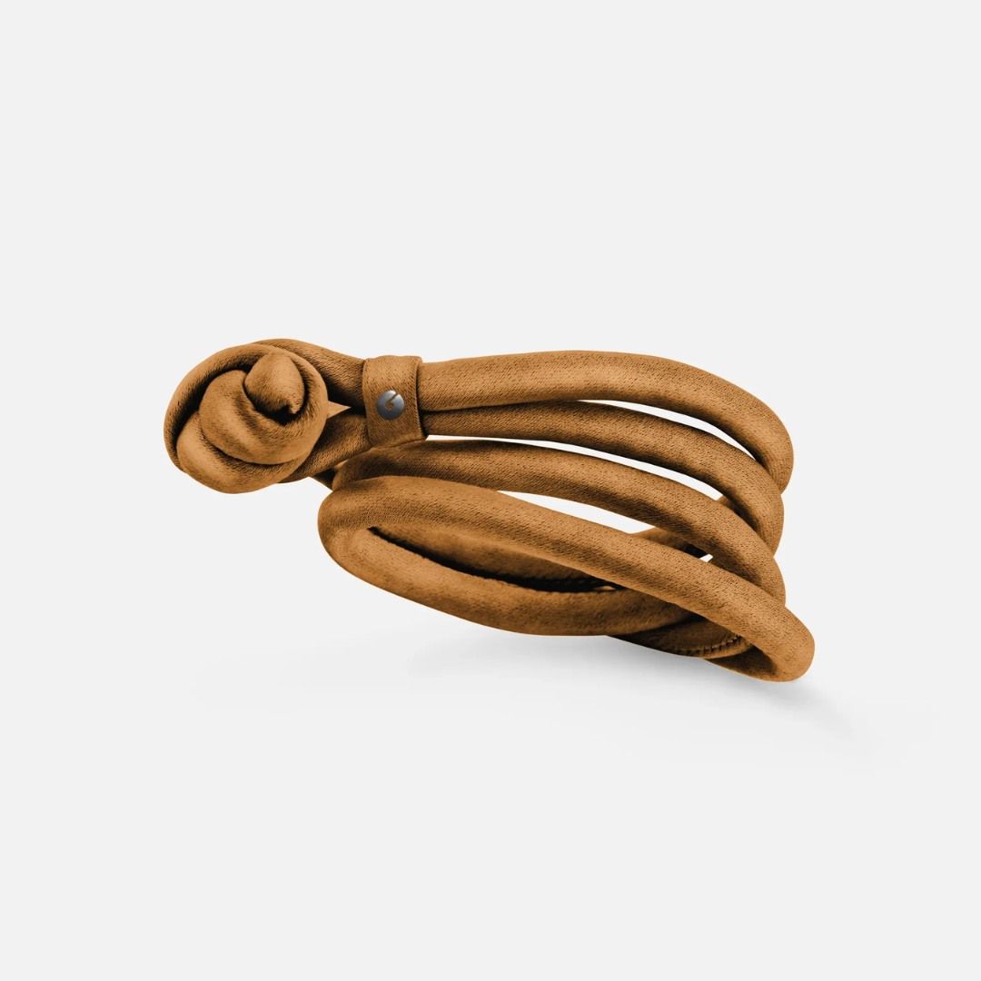 bracelet sweet drops, cordon soie camel