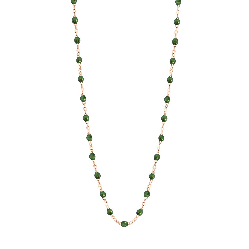 collier scarabée classique gigi, or rose, 42 cm.