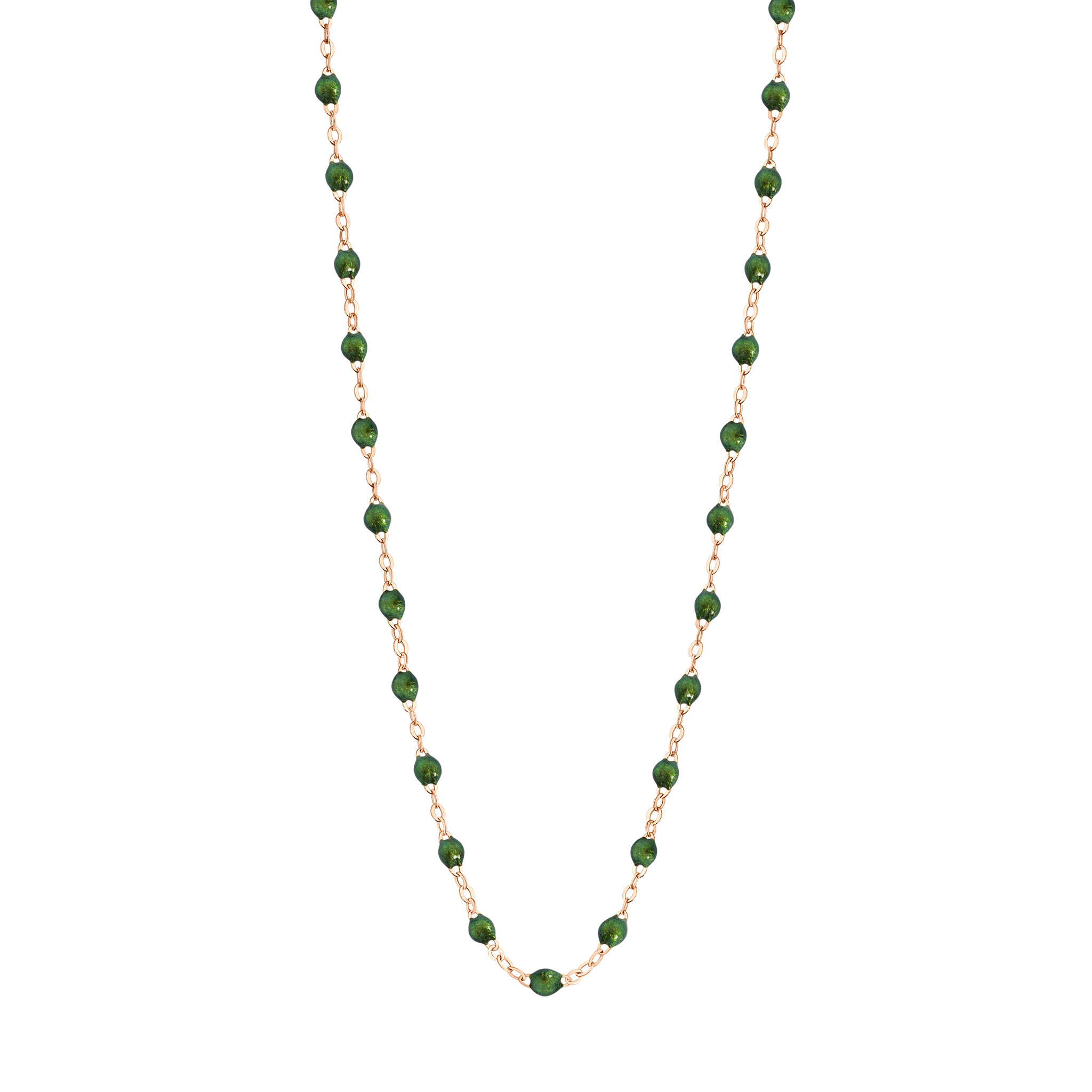 collier scarabée classique gigi, or rose, 42 cm.
