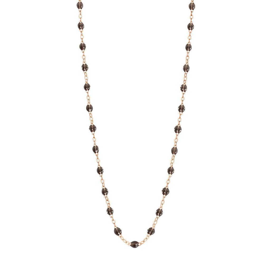 collier quartz classique gigi, or rose, 42 cm