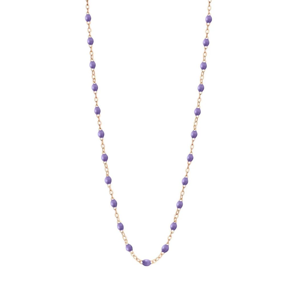 collier mauve classique gigi, or rose, 50 cm