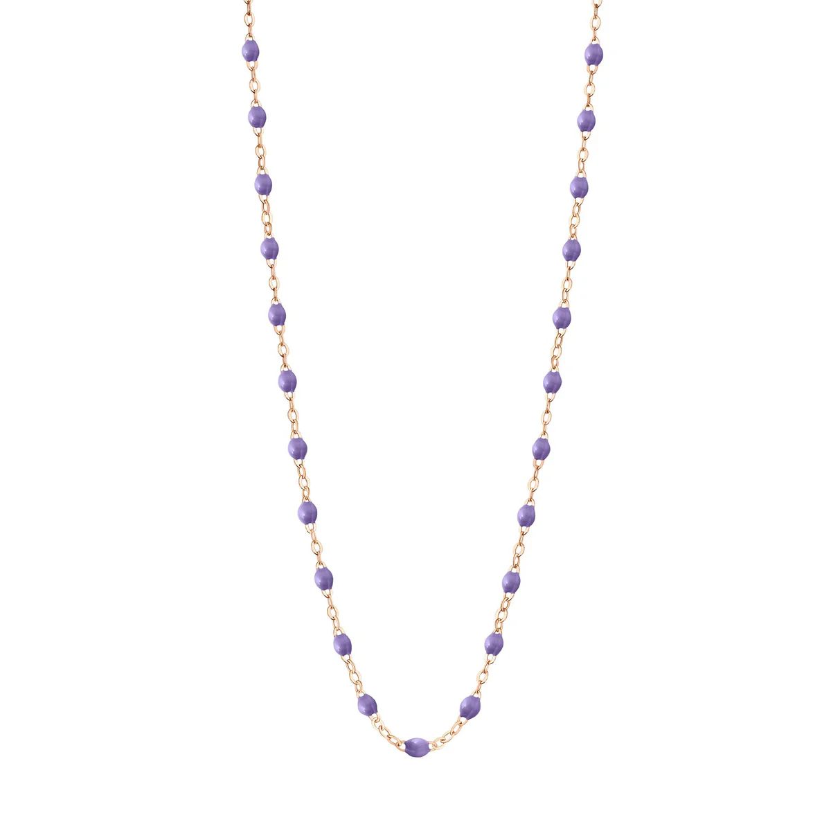 collier mauve classique gigi, or rose, 50 cm