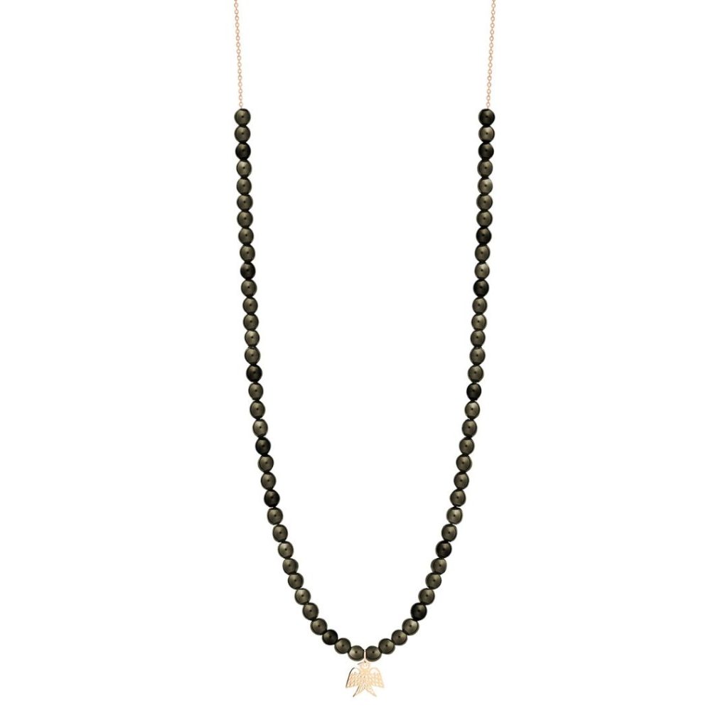 collier georgia obsidienne dorée, or rose