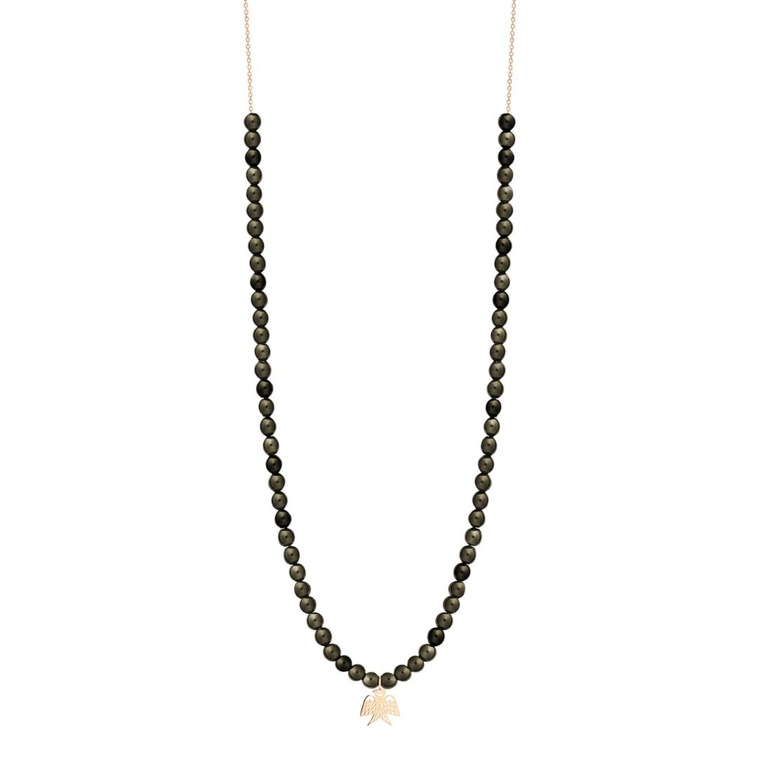 collier georgia obsidienne dorée, or rose