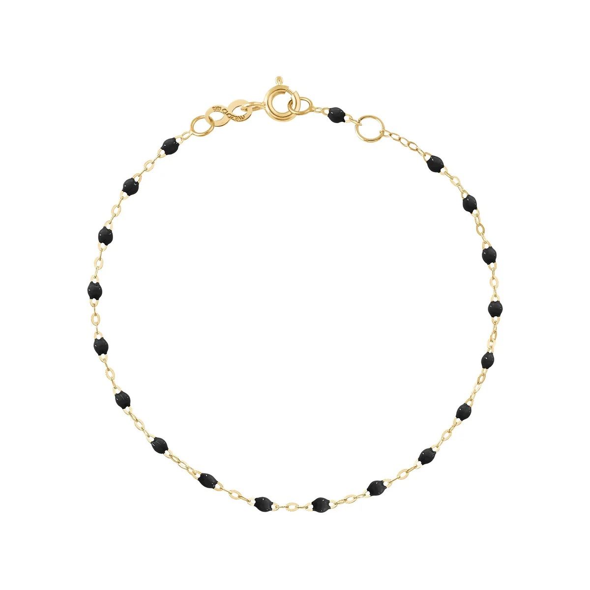 bracelet noir classique gigi, or jaune, 17 cm