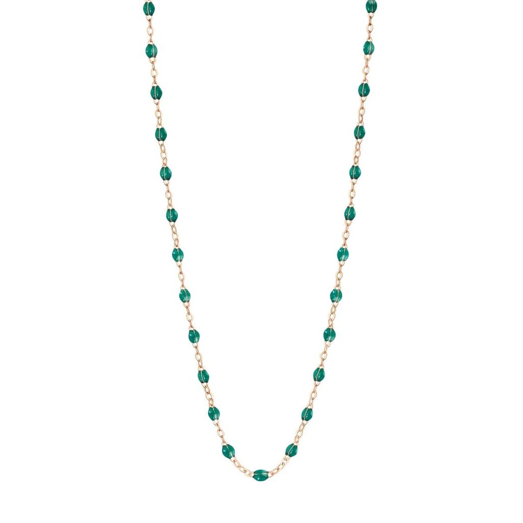 collier émeraude classique gigi, or rose, 50 cm