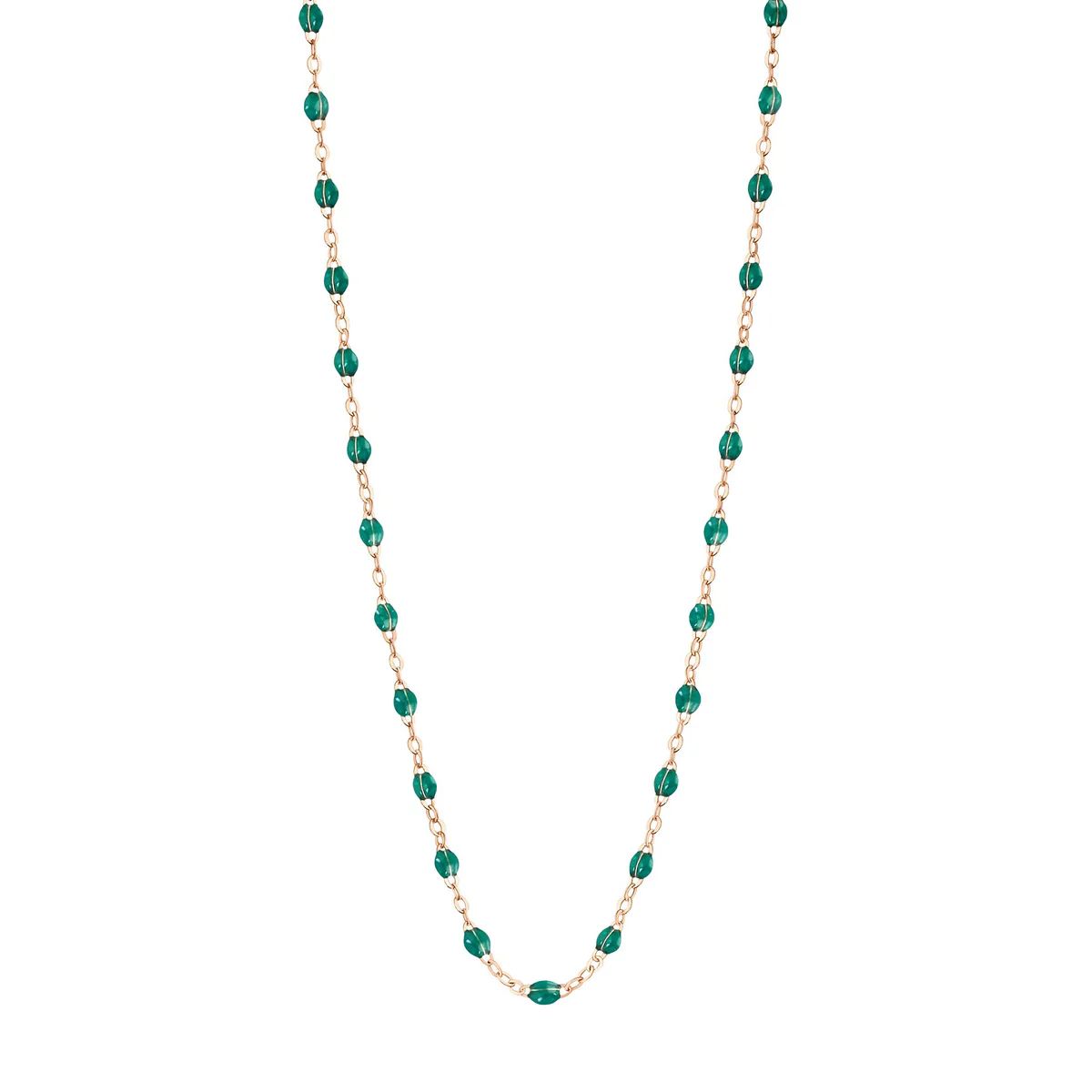 collier émeraude classique gigi, or rose, 50 cm