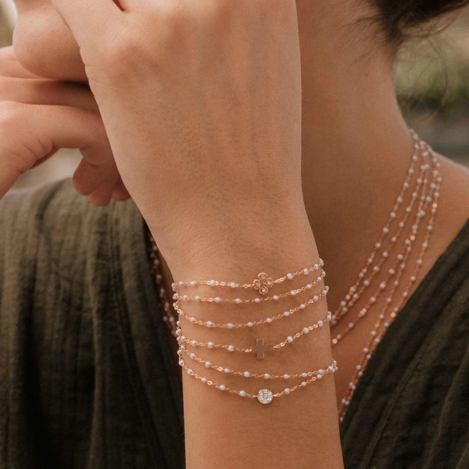 bracelet opale lucky trèfle, diamants, or rose, 17 cm