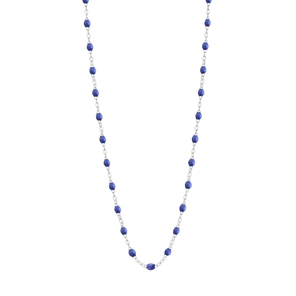 collier bleuet classique gigi, or blanc, 42 cm