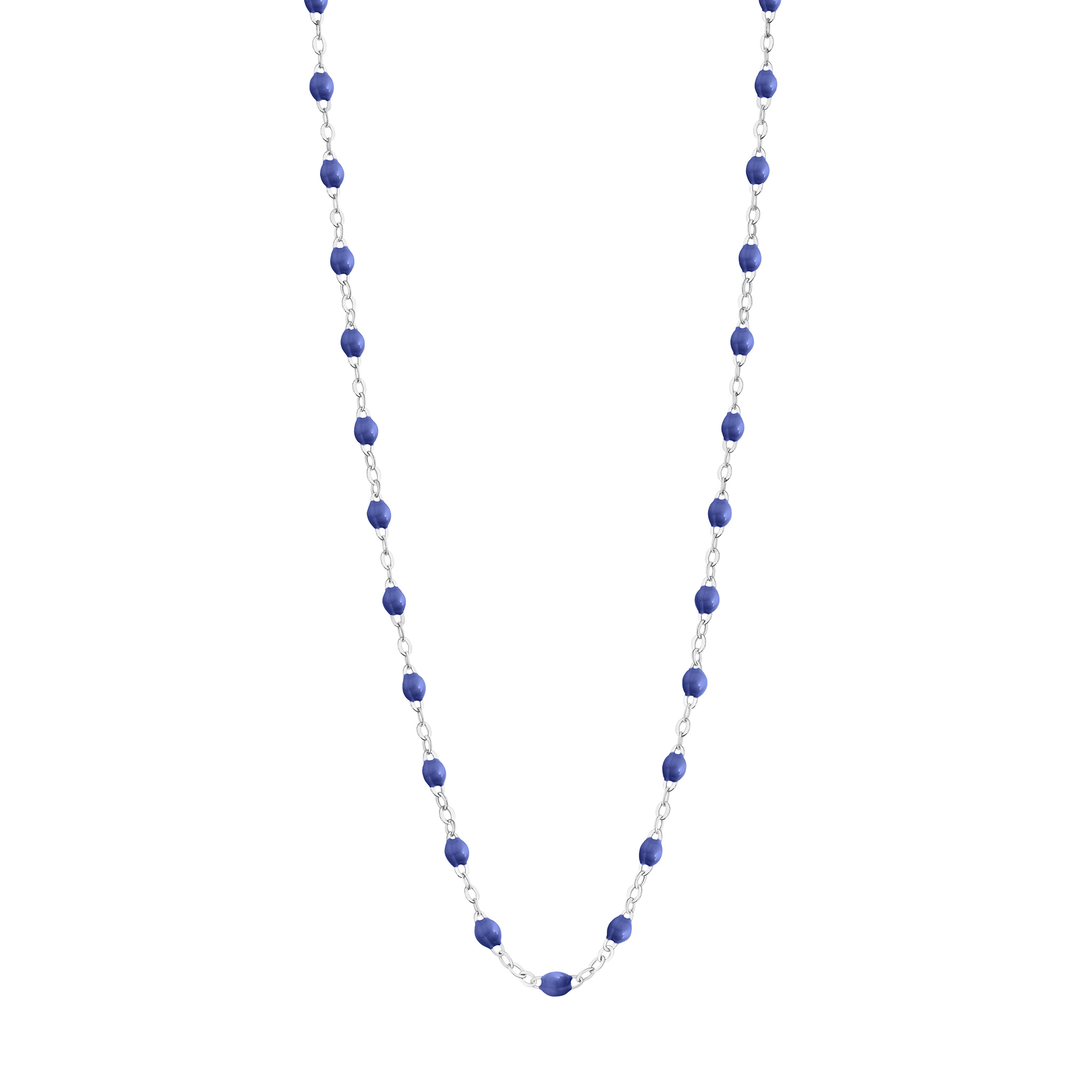 collier bleuet classique gigi, or blanc, 42 cm