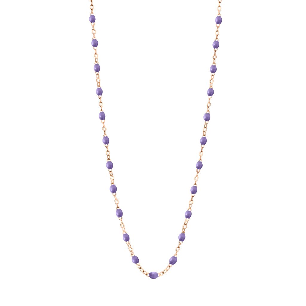 collier mauve classique gigi, or rose, 42 cm