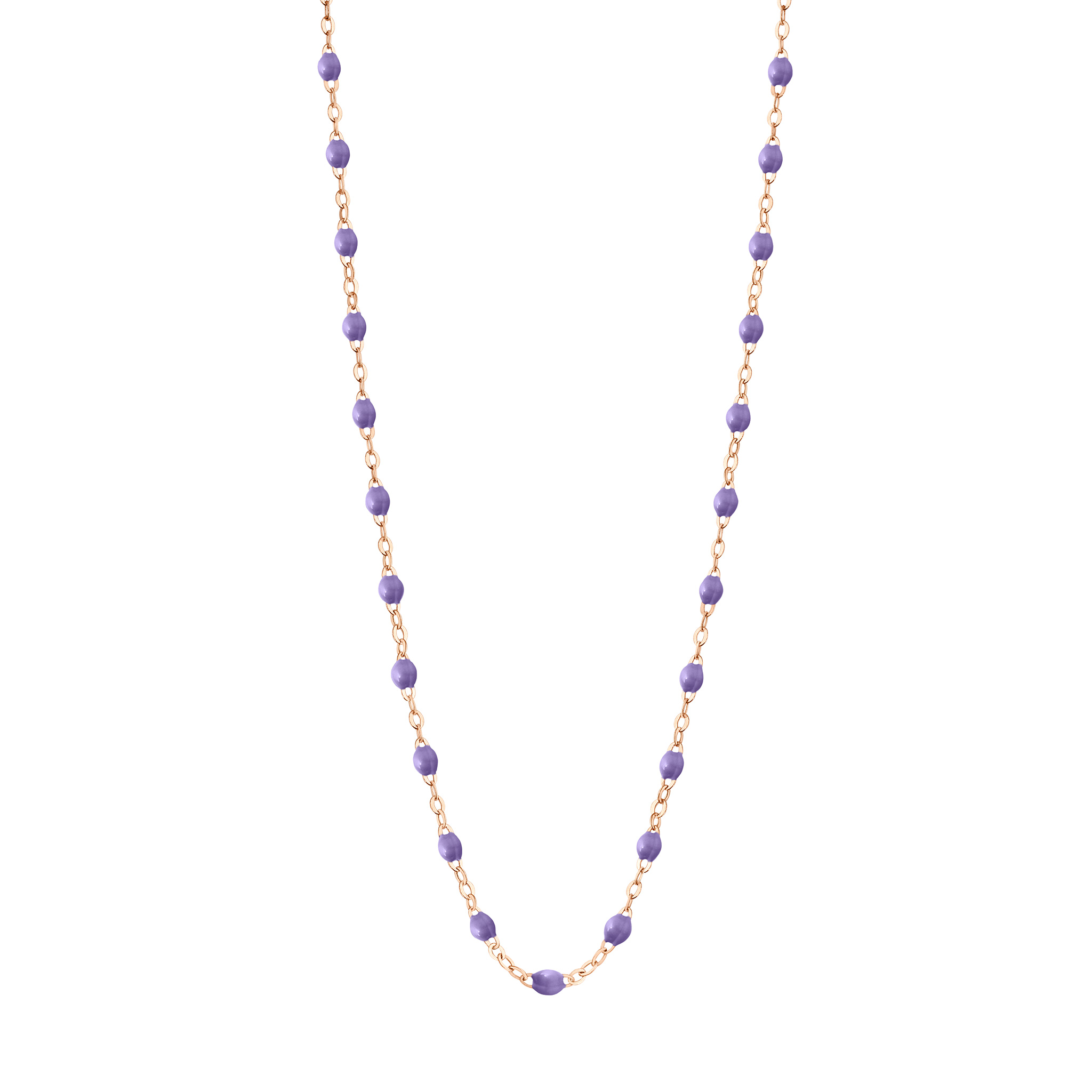 collier mauve classique gigi, or rose, 42 cm