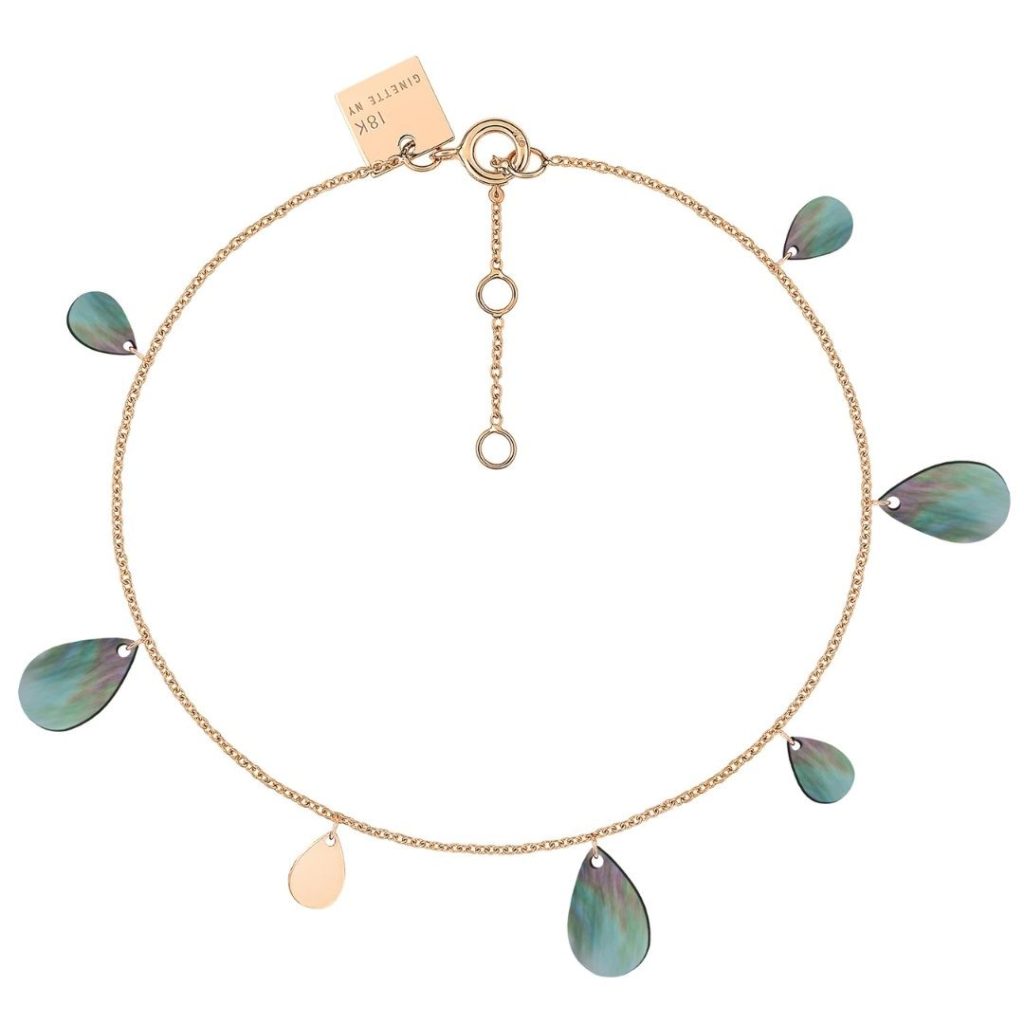 bracelet bliss nacre noire et or rose