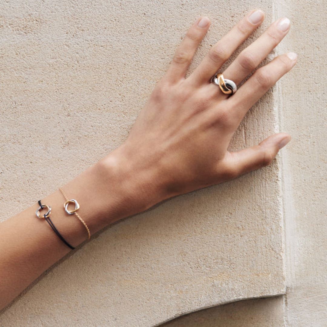 bracelet tresse, or jaune et or blanc