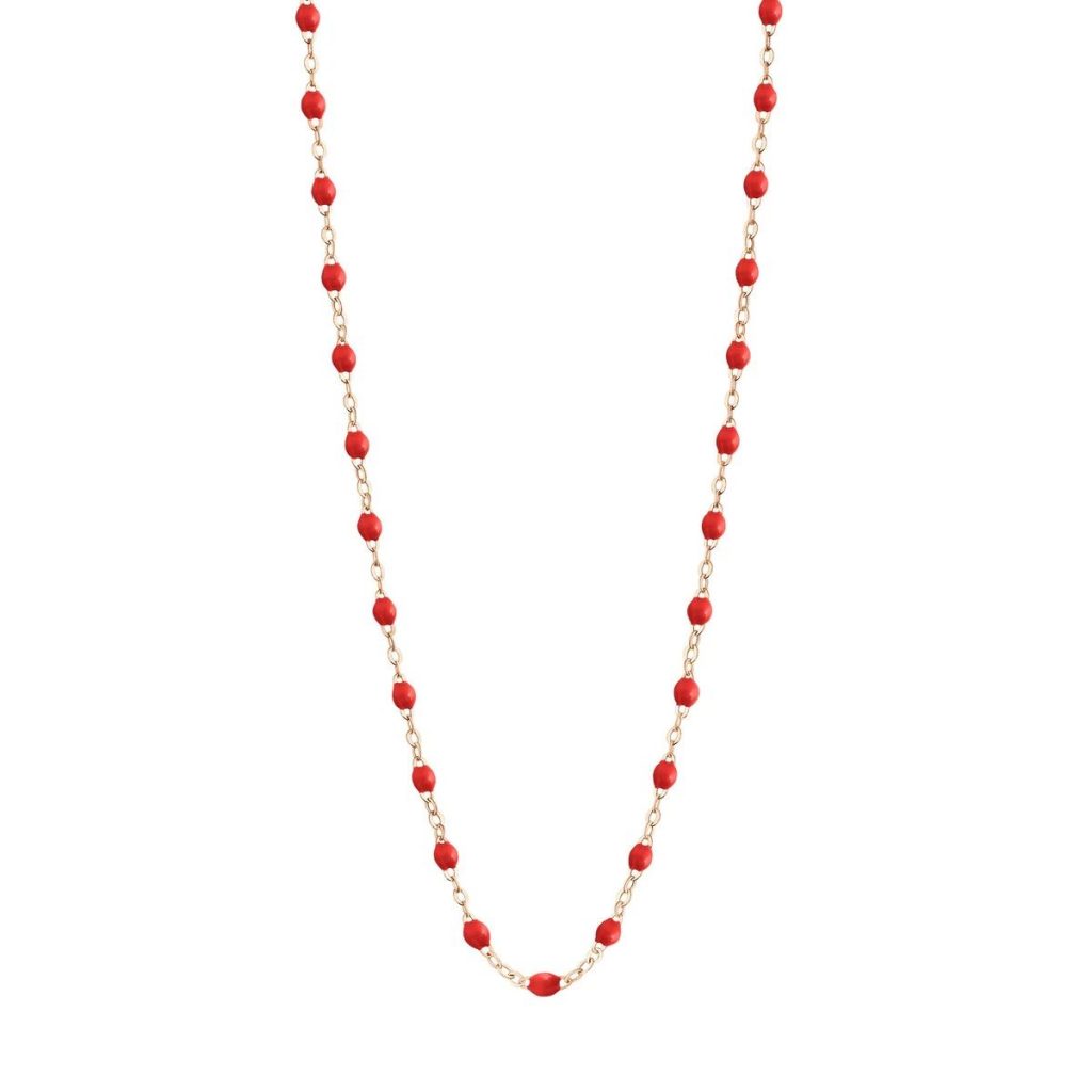 collier coquelicot classique gigi, or rose, 42 cm