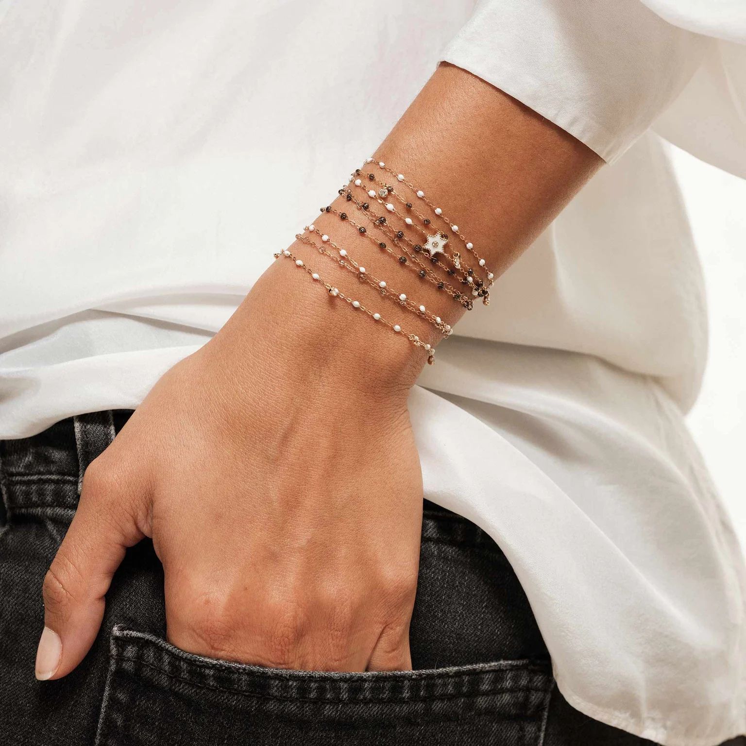 bracelet sparkle classique gigi, or rose, 19 cm