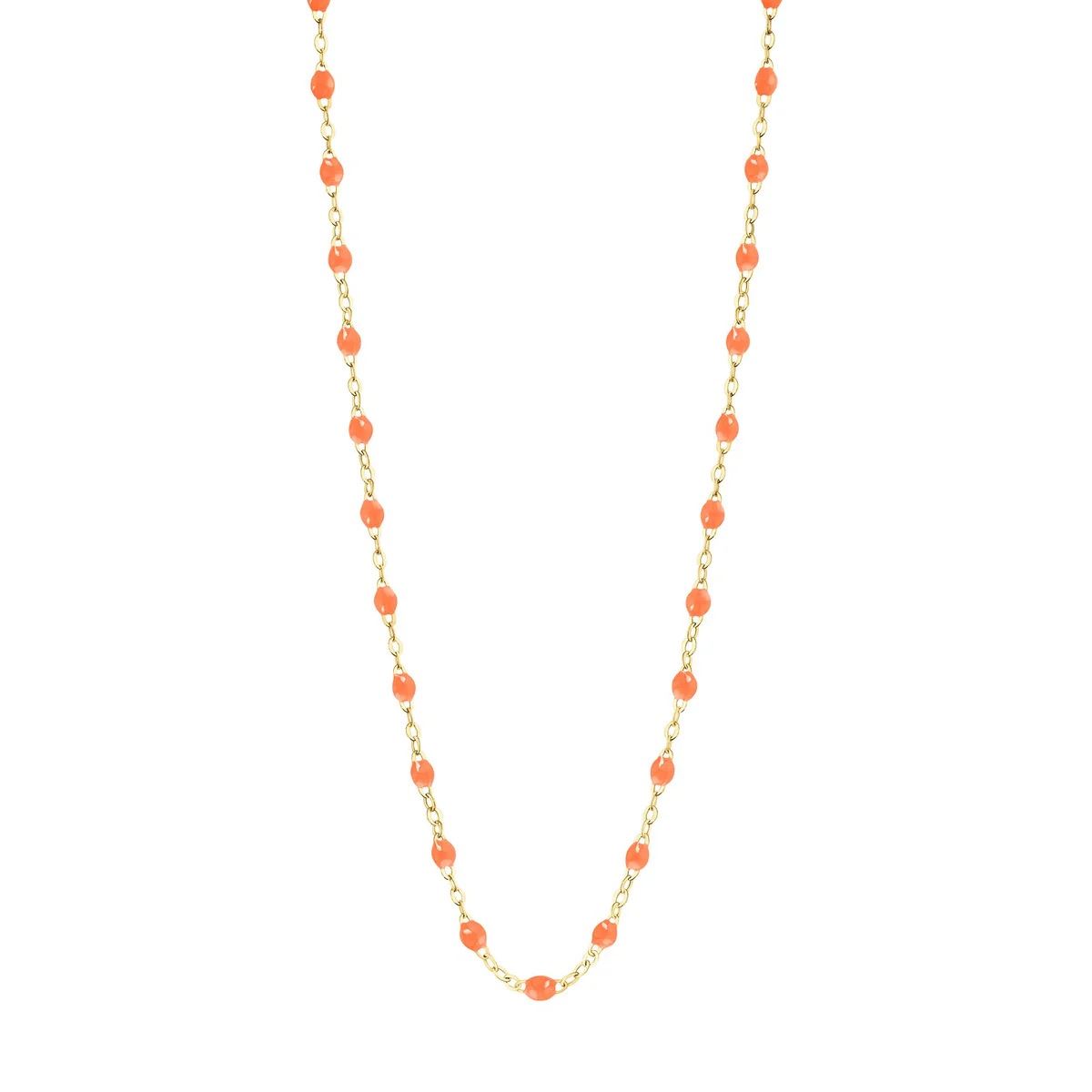 collier orange fluo classique gigi, or jaune, 42 cm