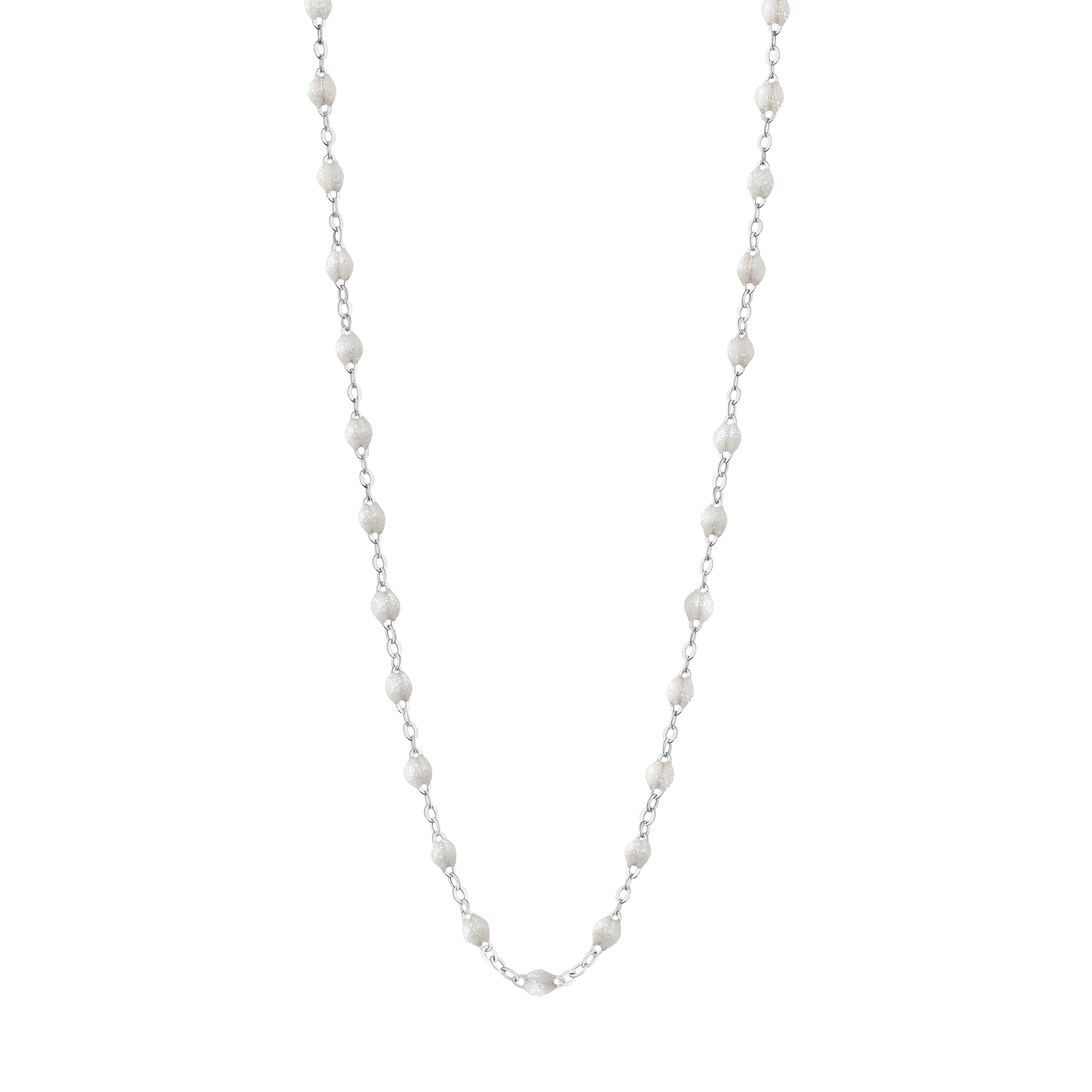 collier opale classique gigi, or blanc, 42 cm