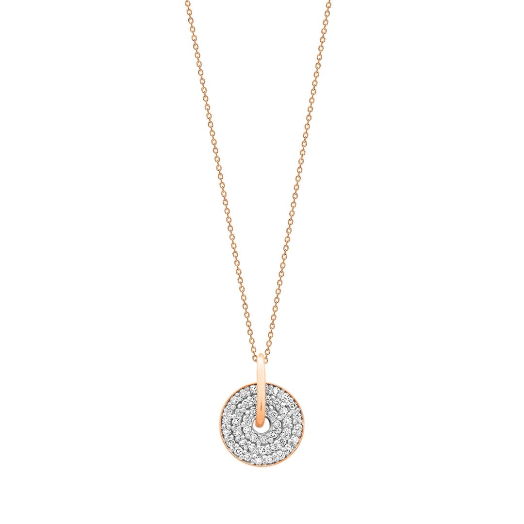 collier mini donut diamants, or rose