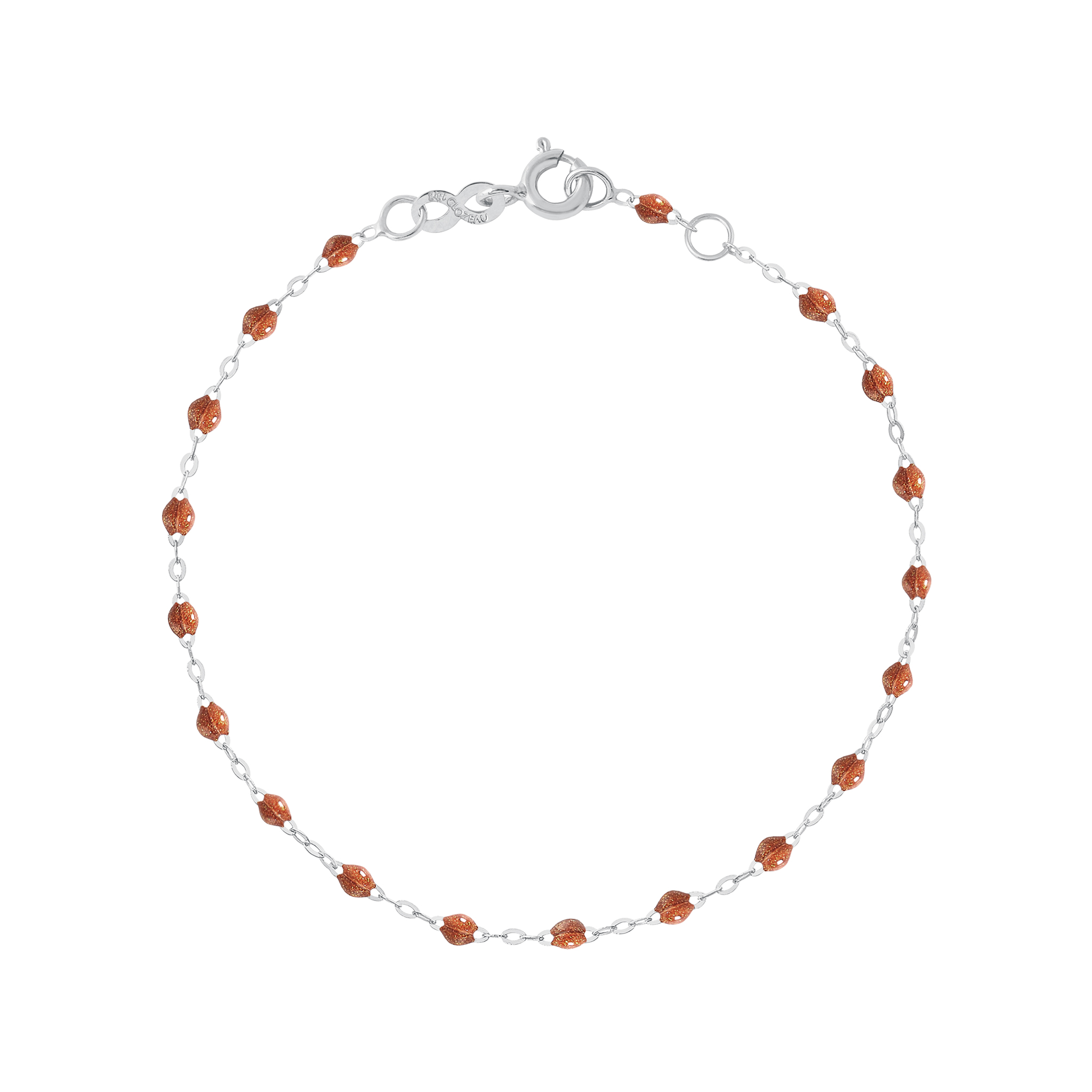 bracelet fauve classique gigi, or blanc, 17 cm