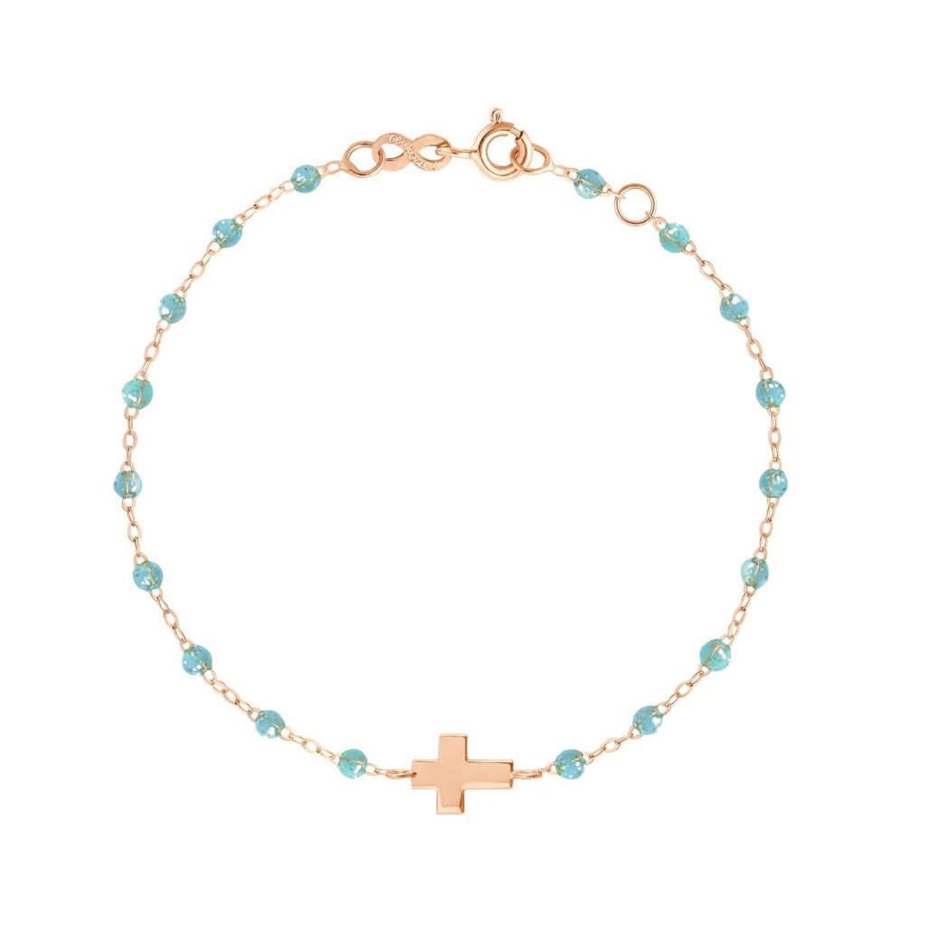bracelet ice croix, or rose, 19cm