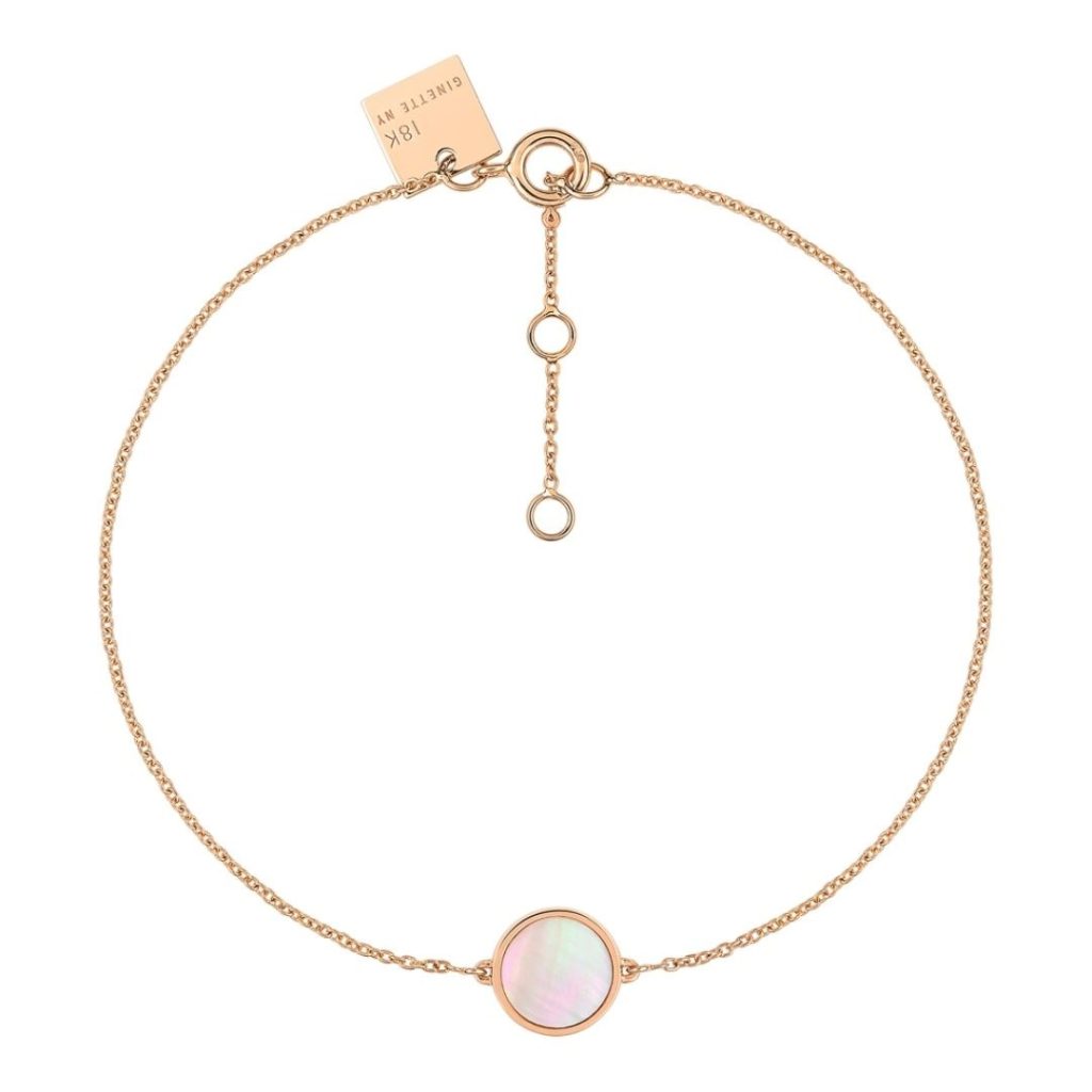 bracelet mini ever, nacre rose et or rose