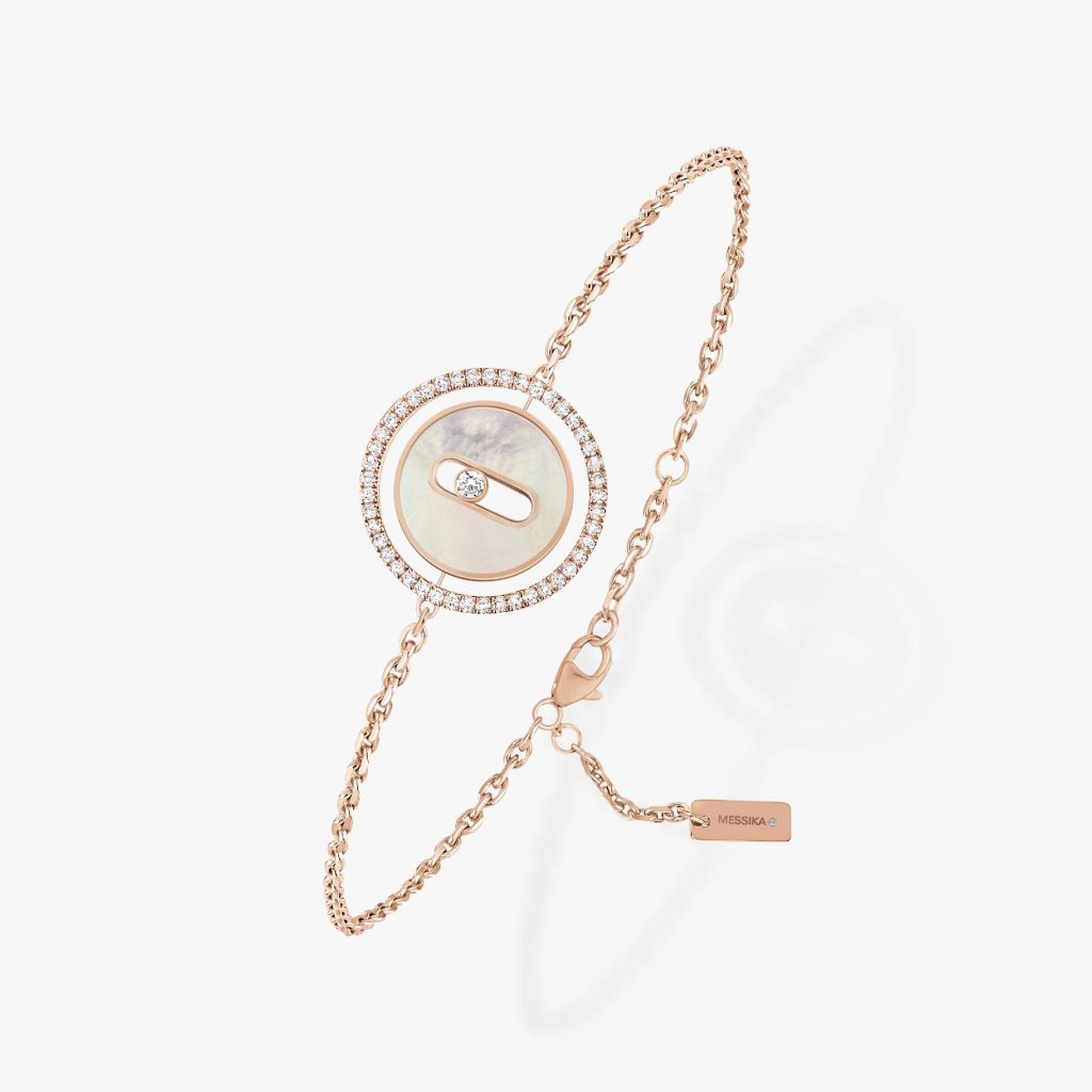 bracelet lucky move pm nacre blanche, or rose