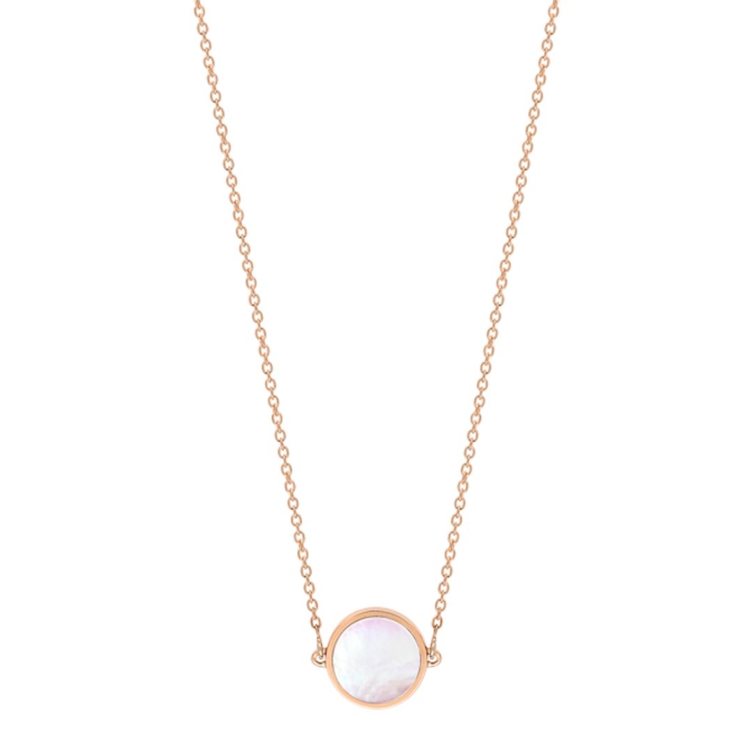 collier mini ever disc nacre rose, or rose