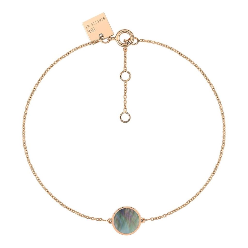bracelet mini ever nacre noir et or rose