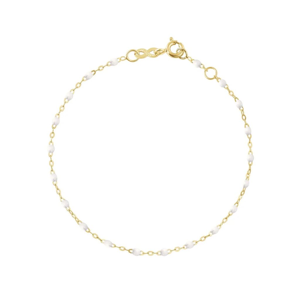 bracelet blanc classique gigi, or jaune, 19 cm