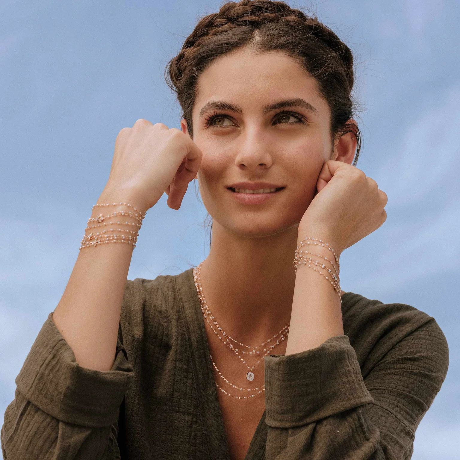collier opale classique gigi, or jaune, 45 cm