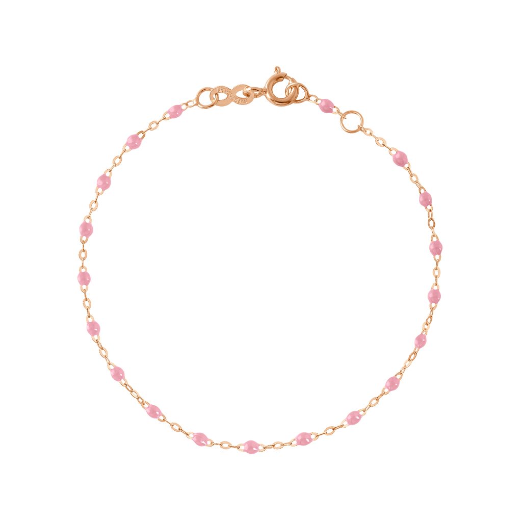 bracelet fuchsia classique gigi, or rose, 17 cm