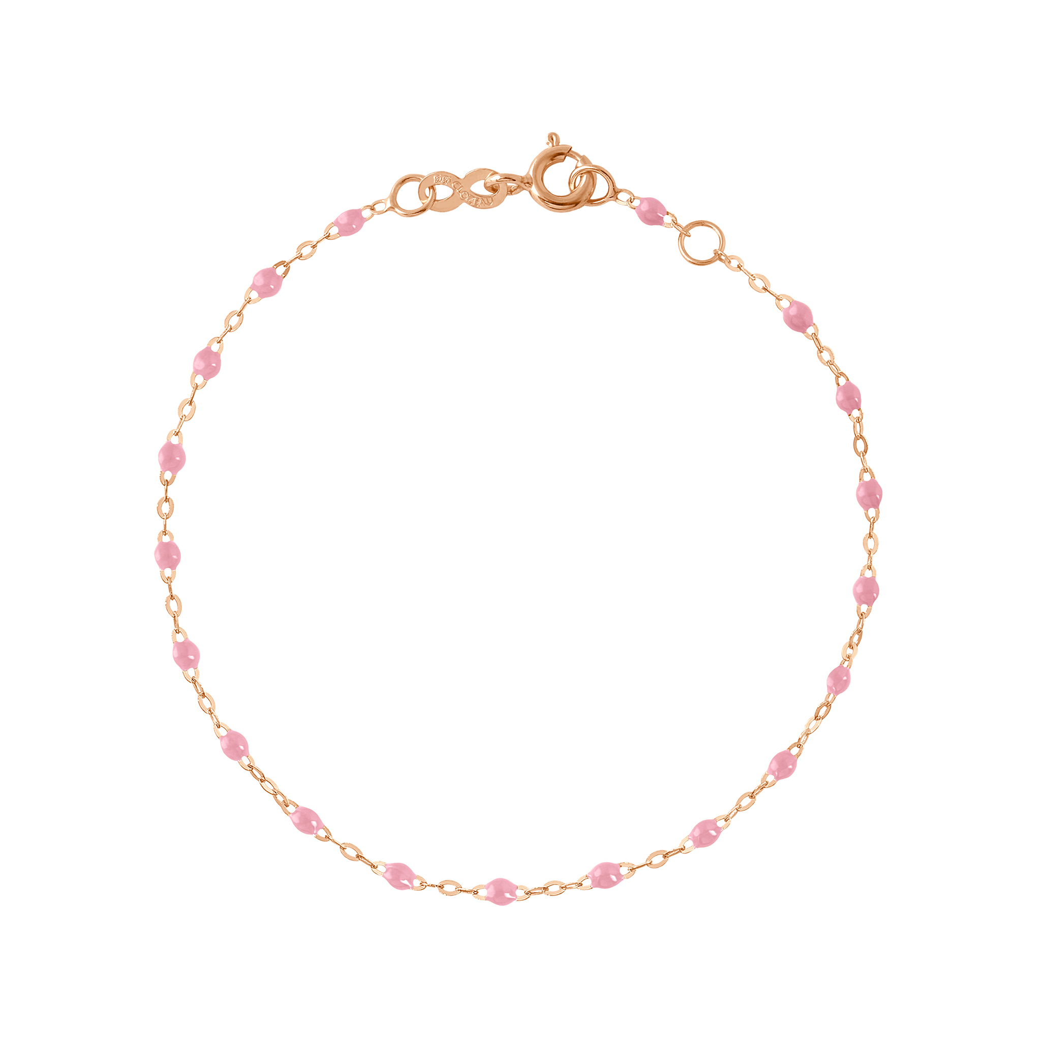 bracelet fuchsia classique gigi, or rose, 17 cm