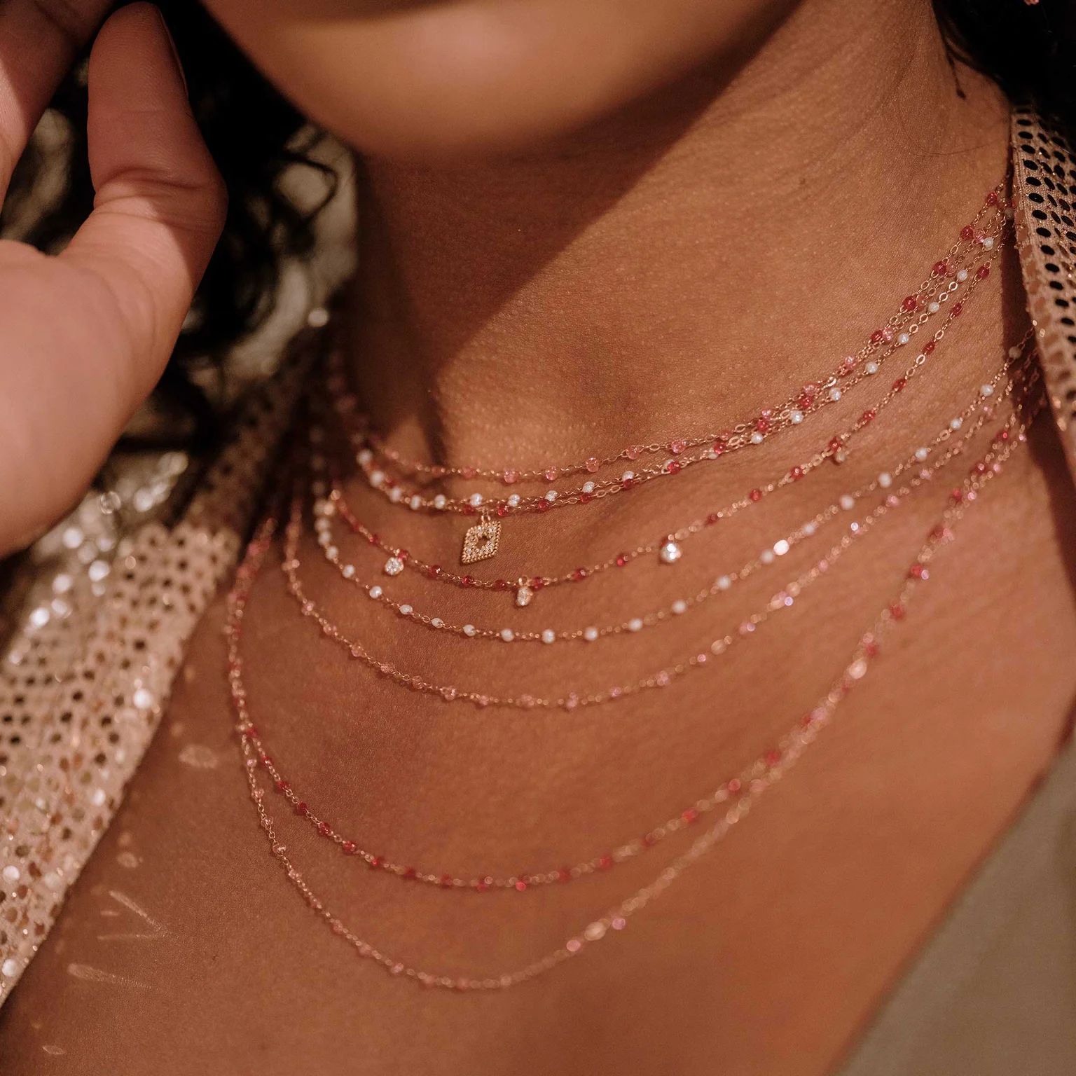 collier rosée classique gigi, or jaune, 42 cm