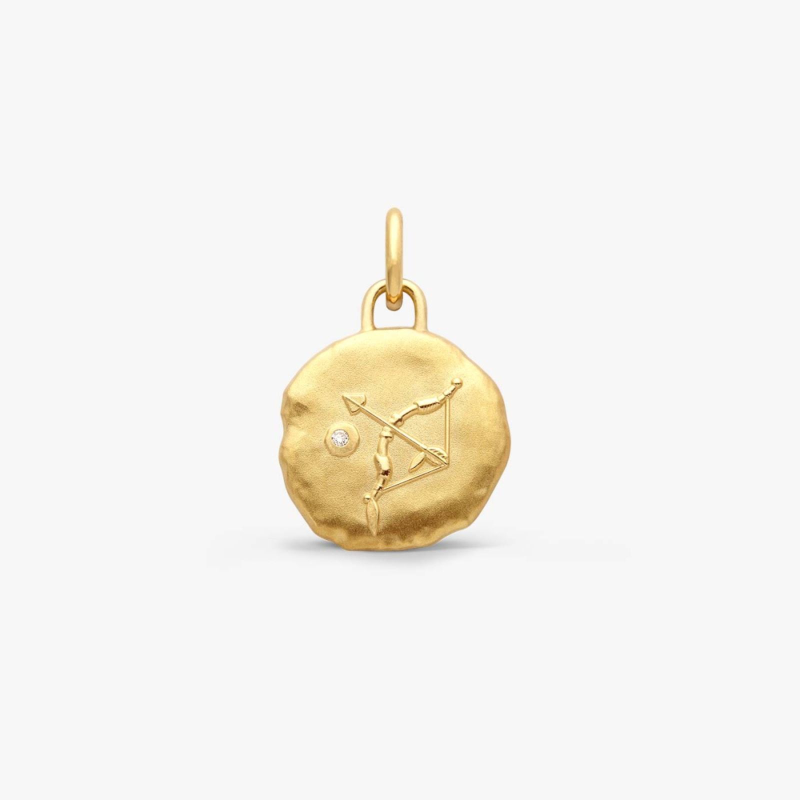 médaille astro sagittaire diamant, or jaune