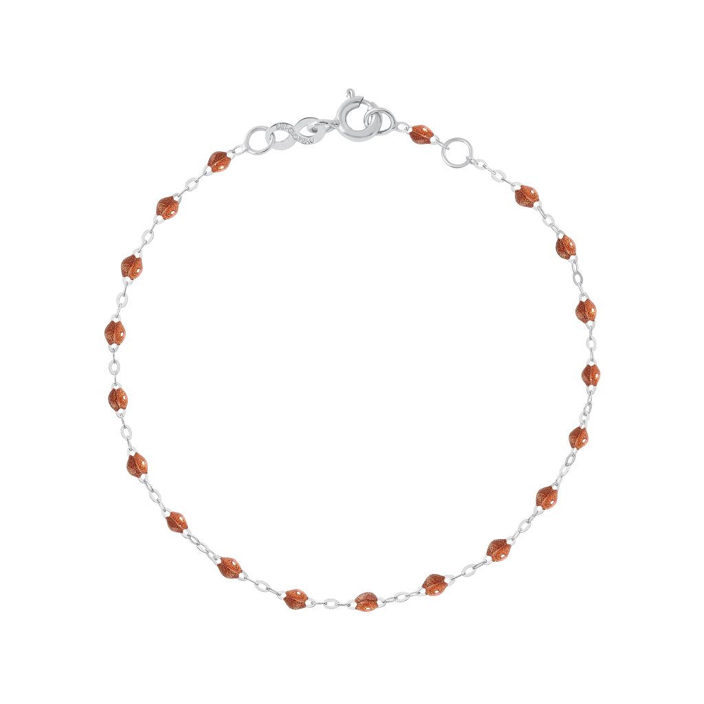bracelet fauve classique gigi, or blanc, 17 cm