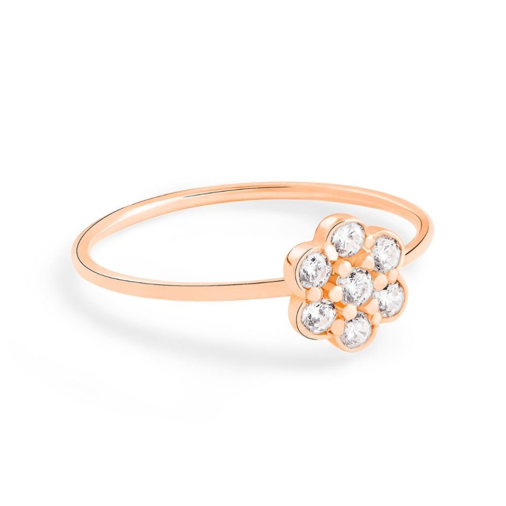 bague be mine lotus, diamants, or rose, t 53
