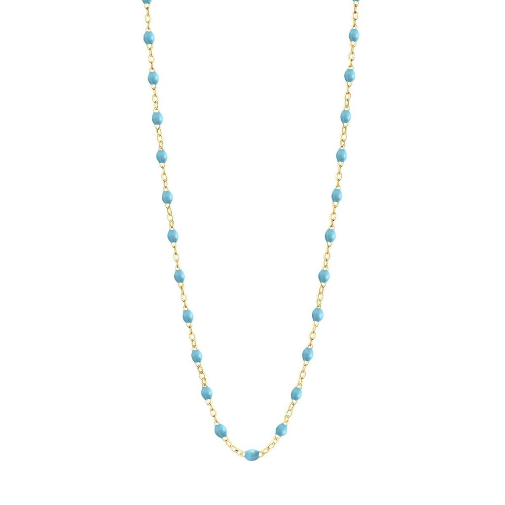 collier turquoise classique gigi, or jaune, 42 cm