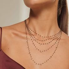 collier noir gigi suprême, or rose, 1 diamant, 42 cm
