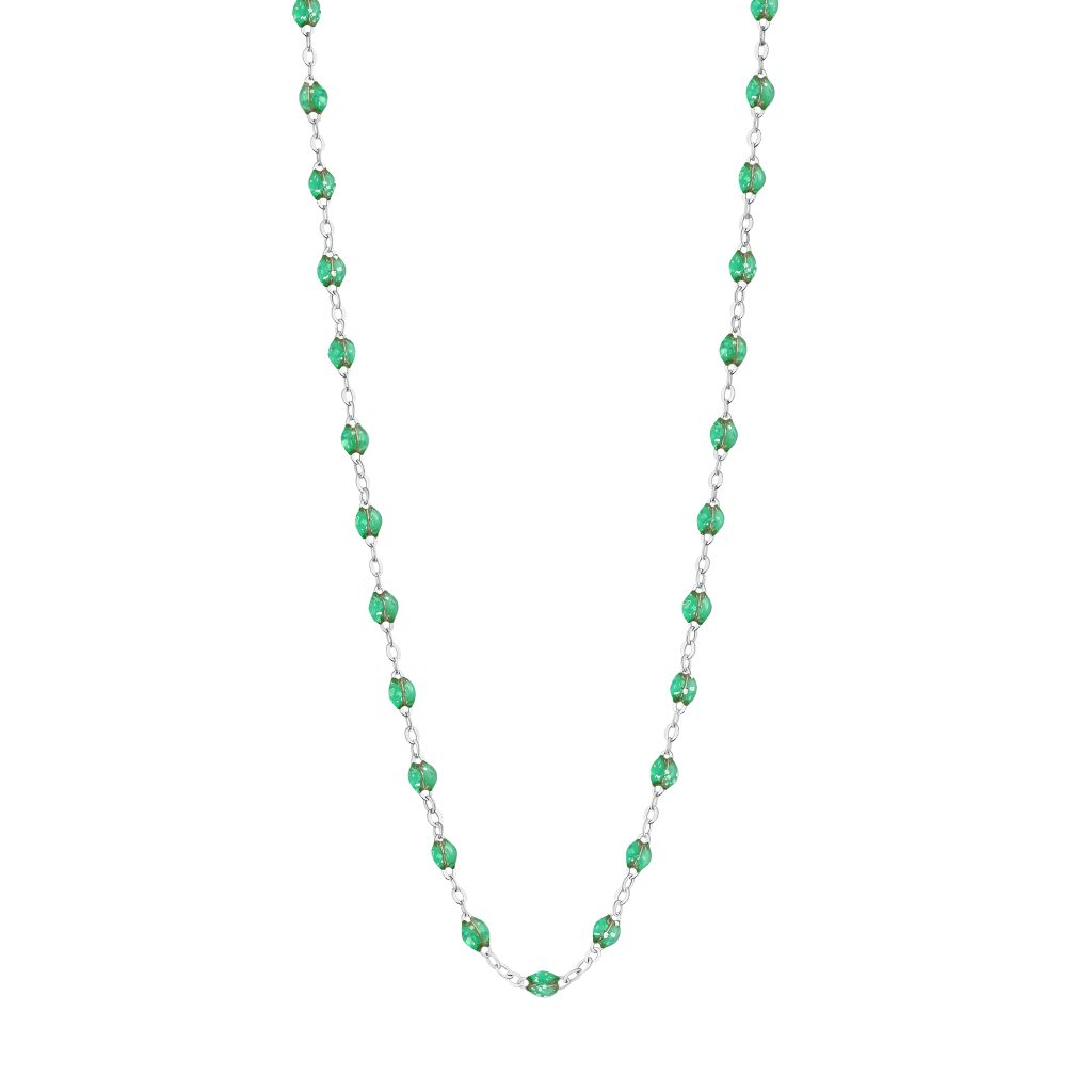 collier menthe classique gigi, or blanc, 42 cm